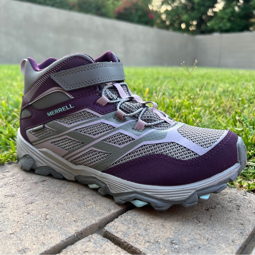 Merrell Moab Big Kid Girl Hiking Boots Camping Waterproof Trails Periwinkle